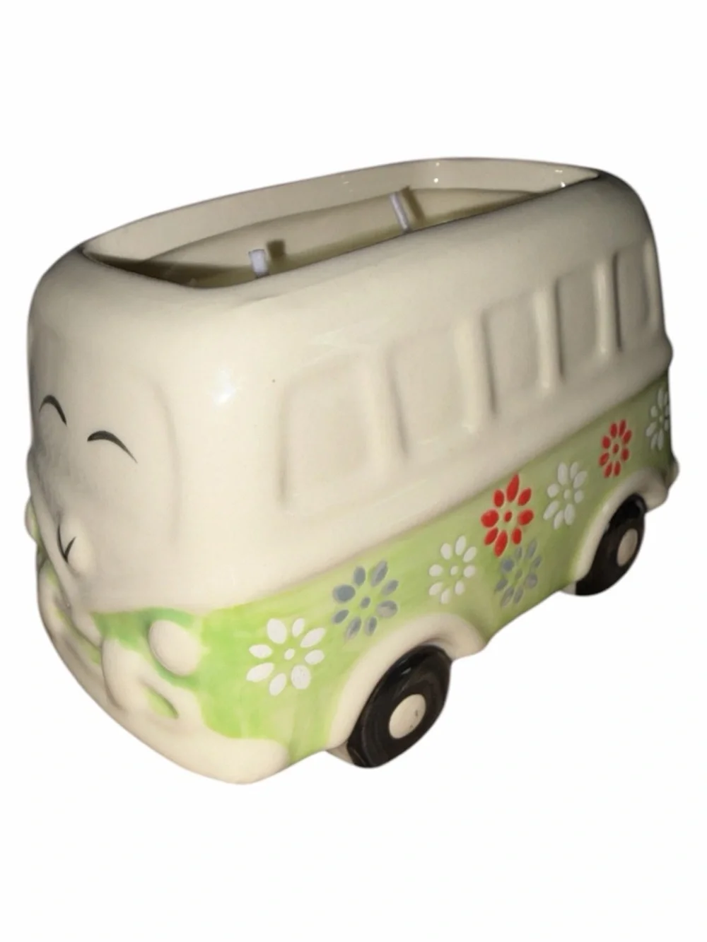 Ceramic Flower Bus 2 Wick Candle 7.05 oz Lemon Blossom & Summer Moss - Picture 1 of 4